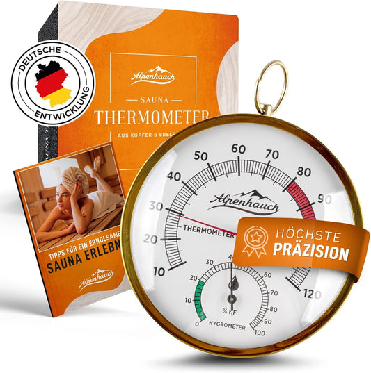 Sauna Thermometer 2.0 - Besonders präzises Saunathermometer mit gehärtetem Glas
