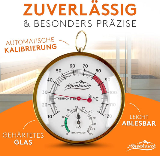 Sauna Thermometer 2.0 - Besonders präzises Saunathermometer mit gehärtetem Glas