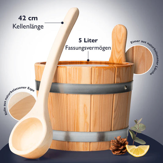 Sauna Eimer mit Kelle [5L]