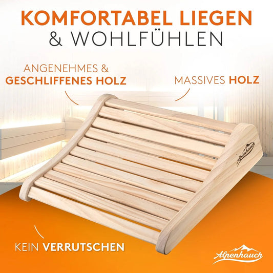 ALPENHAUCH Sauna Kopfstütze Holz (2 Stück)