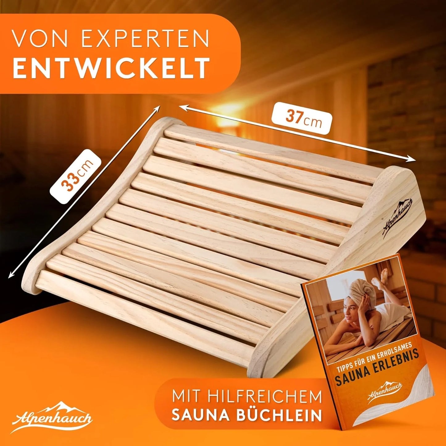 ALPENHAUCH Sauna Kopfstütze Holz (1 Stück)